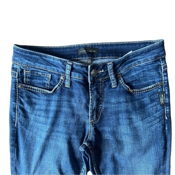 Silver Jeans Co Women’s Suki Slim Bootcut Jeans Dark Wash Jeans, Size 28 x 33 - Picture 3 of 10